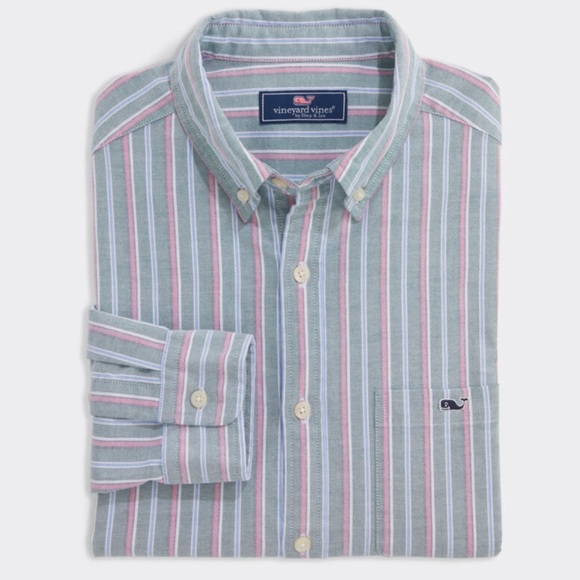 Vineyard Vines Mens Striped Oxford Stretch Long Sleeve Button Down Shirt NWT - Picture 3 of 12